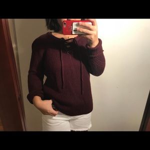 Burgundy Knit Sweater